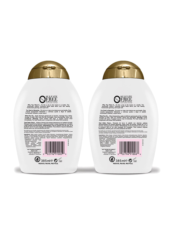 Ogx Nourishing + Coconut Milk Shampoo and Conditioner Set for All Hair Types, 2 Pieces