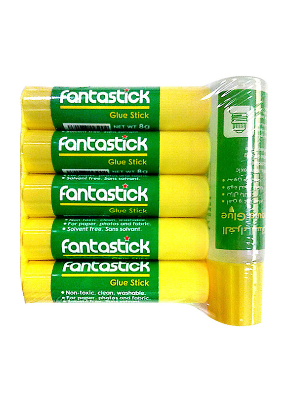 

Fantastick Glue Stick with Liquid Glue, 5 Pieces, 8gm, Green/Yellow