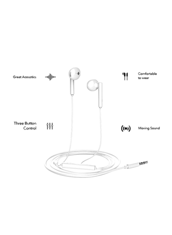 Huawei AM115 3.5mm Jack In-Ear Headphones with Mic, White