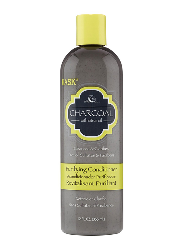 Hask Charcoal with Citrus Oil Purifying Conditioner for All Hair Types, 355ml