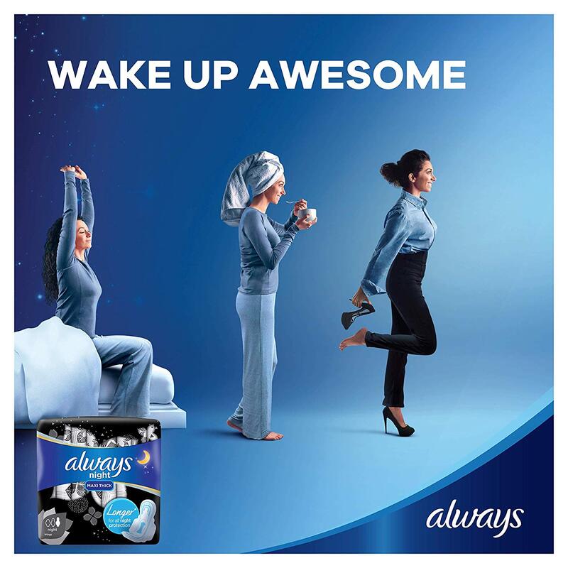 Always Maxi Thick Clean & Dry Night Sanitary Pads, 24 Pads
