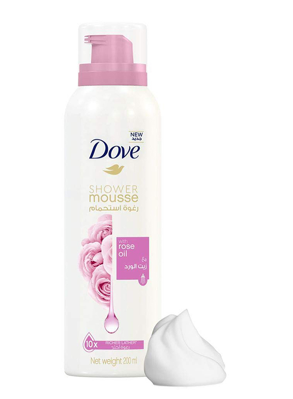 Dove Shower Mousse with Rose Oil, 200ml