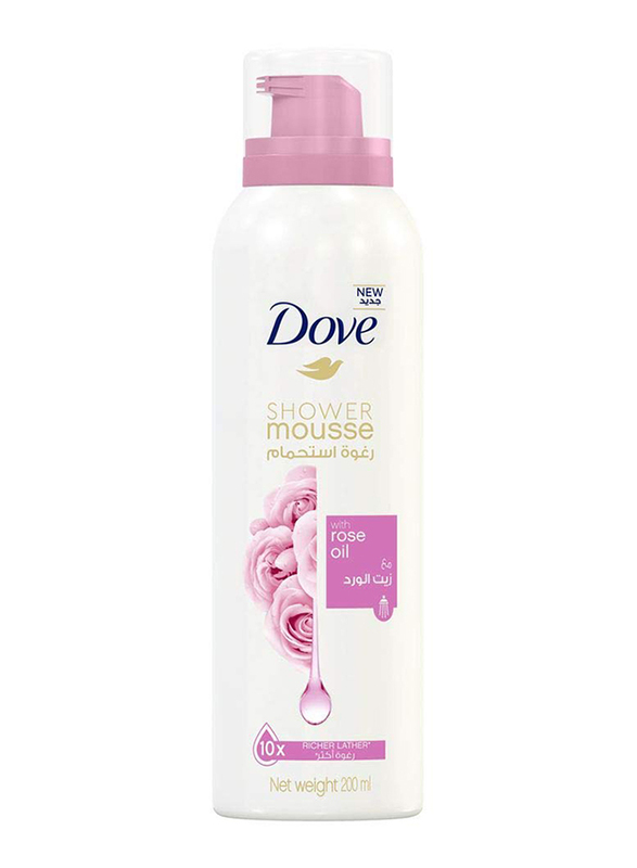 Dove Shower Mousse with Rose Oil, 200ml