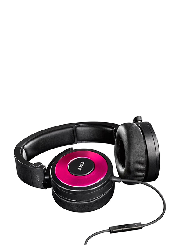 AKG DJ 3.5 mm Jack On-Ear Headphones with In-Line Remote and Mic, K619DJ, Pink/Black