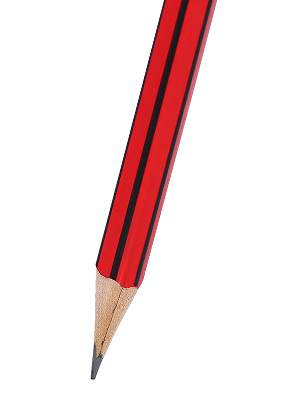 Atlas 12-Piece HB Pencils with Eraser Set, Red