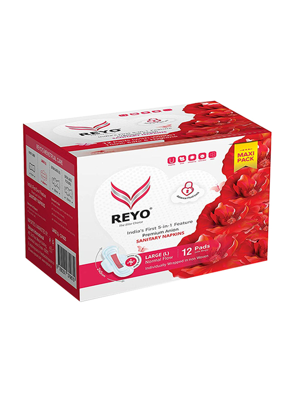 

Reyo Normal Flow 240mm Sanitary Napkins, Large, 12 Pads