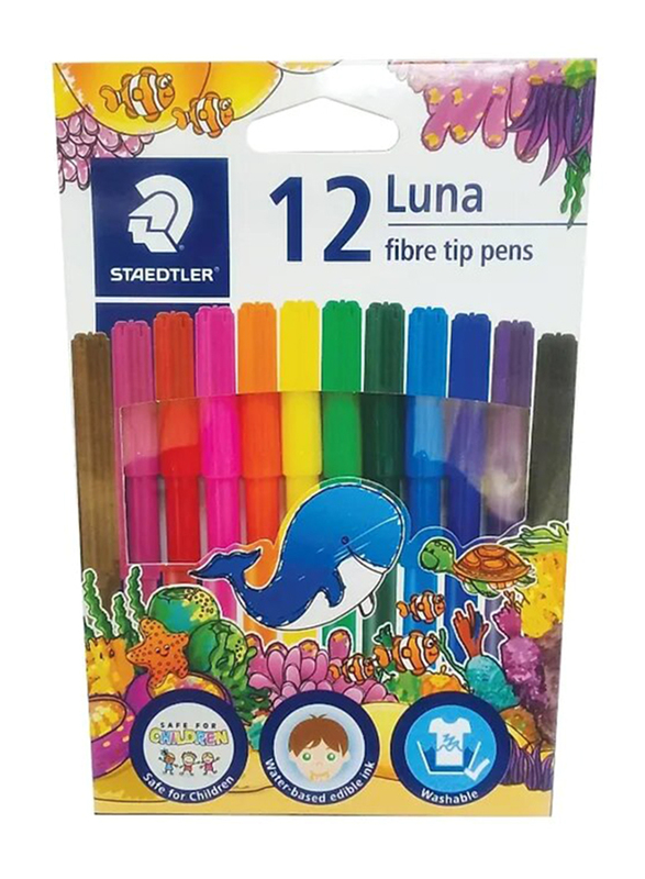 Staedtler 12-Piece Luna Fiber-Tip Sketch Pen Set, Multicolor