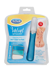 Scholl Velvet Smooth Electronic Nail Care System, Blue
