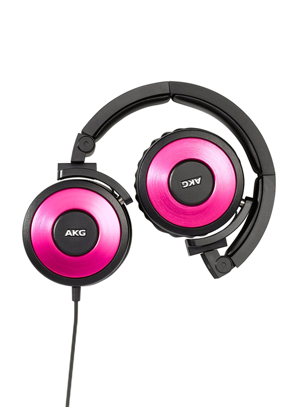 AKG DJ 3.5 mm Jack On-Ear Headphones with In-Line Remote and Mic, K619DJ, Pink/Black