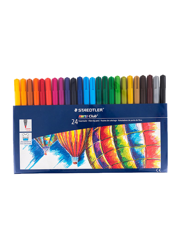 Staedtler 24-Piece Noris Club Double Ended Fiber-Tip Sketch Pen Set, Multicolor