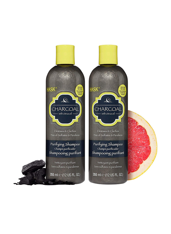 Hask Charcoal with Citrus Oil Clarifying 2 in1 Shampoo and Conditioner Set for All Hair Types, 2 Pieces