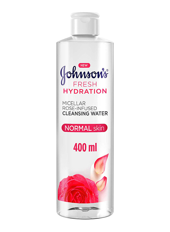 Johnson's Fresh Hydration Micellar Rose-Infused Cleansing Water, 400ml