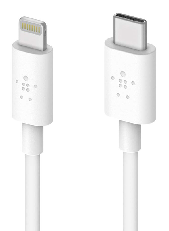 Belkin 1.2-Meter Boost Charge Lightning Cable, USB Type C Male to Lightning for iOS Devices, White