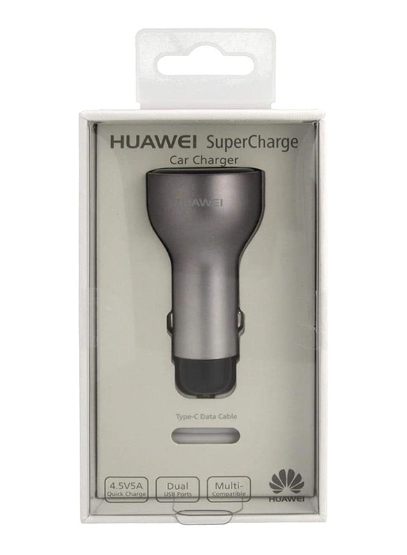 Huawei Super Car Charger, 5A Dual Port with USB Type C Cable, Black