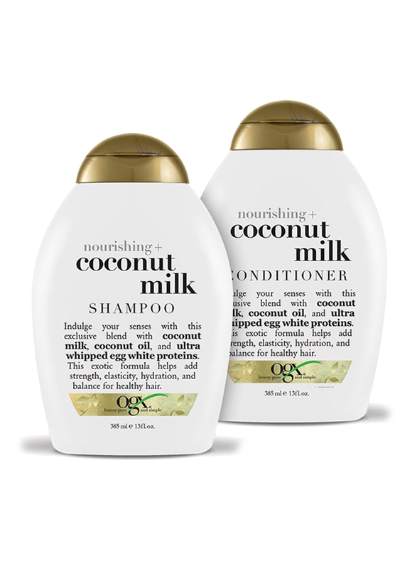 Ogx Nourishing + Coconut Milk Shampoo and Conditioner Set for All Hair Types, 2 Pieces