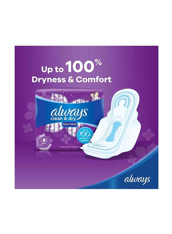 Always Maxi Thick Clean & Dry Sanitary Pads, Large, 60 Pads