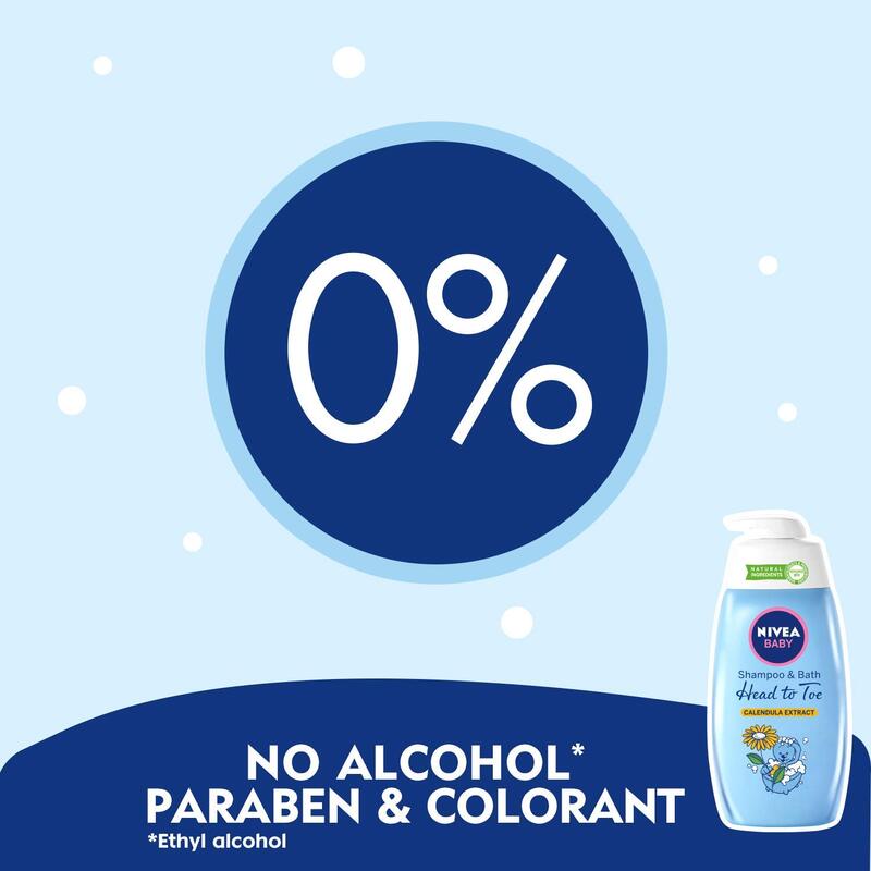 Nivea Baby 500ml Calendula Extract Shampoo and Bath for Head to Toe