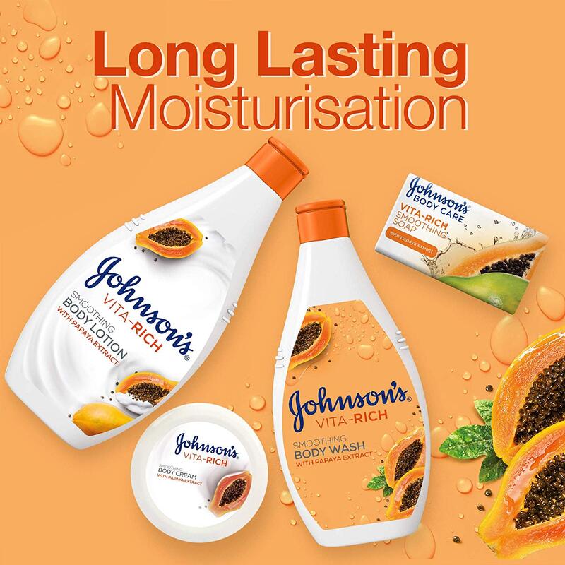 Johnson's Baby 200ml Vita-Rich Smoothing Body Cream with Papaya Extract for Kids
