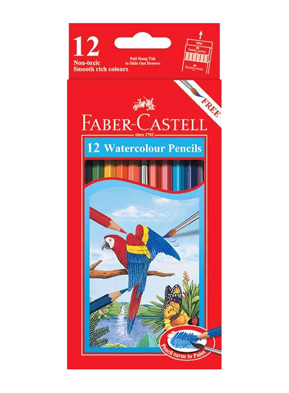 Faber-Castell 12-Piece Painting Watercolor Pencil Set, Multicolor