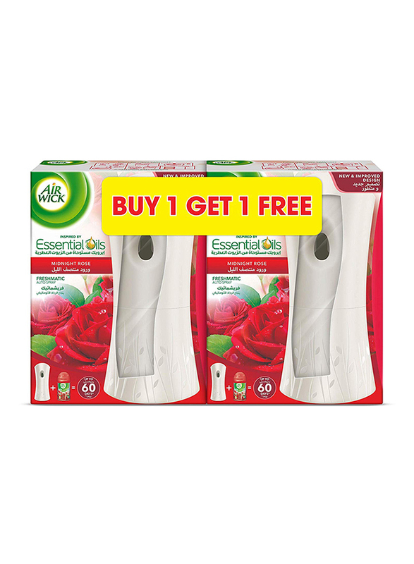 Airwick 2-Pieces Rose Air Freshener Freshmatic Auto Spray Kit, 250ml, Red