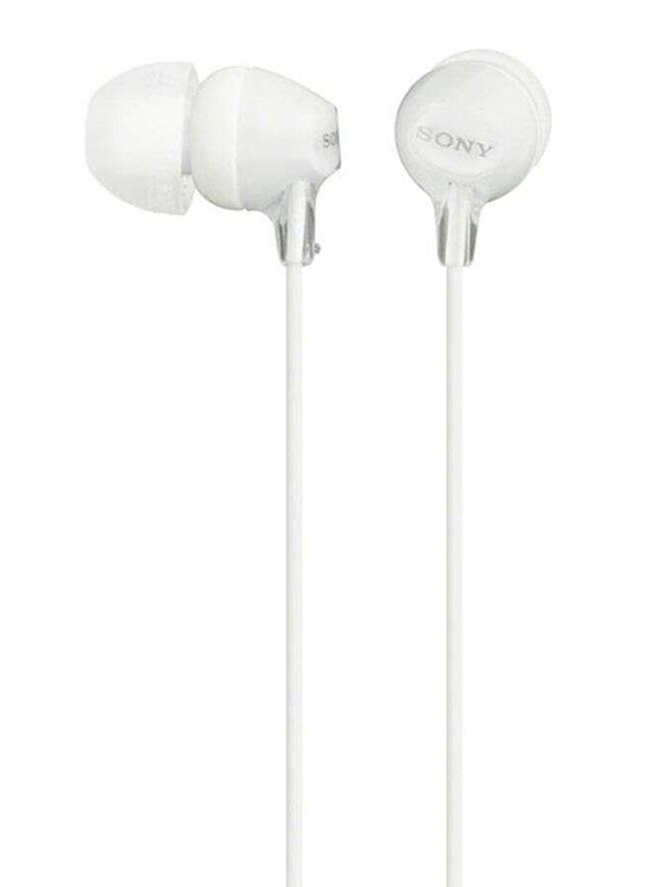 Sony MDR-EX15AP Wired In-Ear Headphones with Mic, White