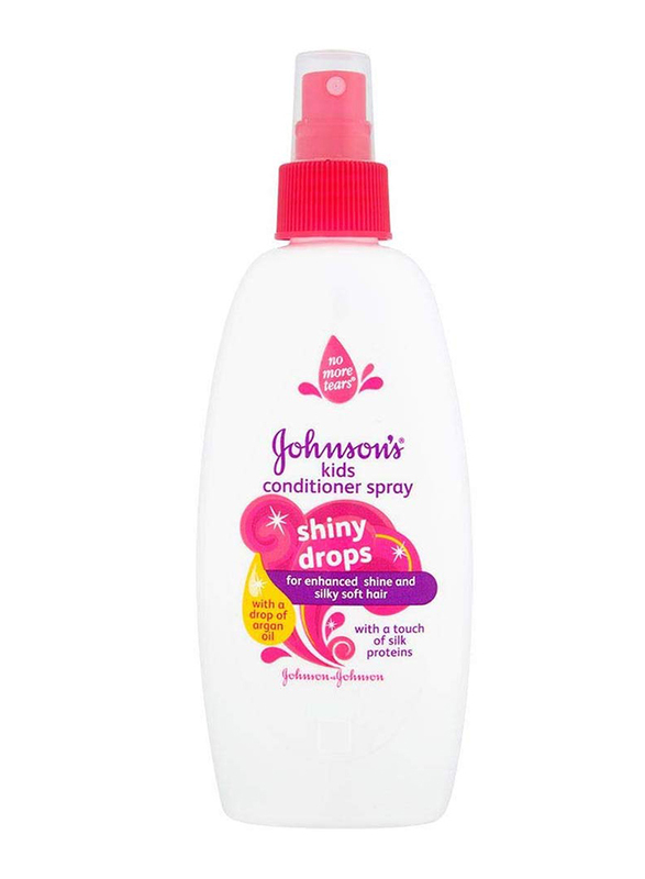Johnson's Baby 200ml Shiny Drops Kids Conditioner Spray for Enhanced Shine and Silky Soft Hair