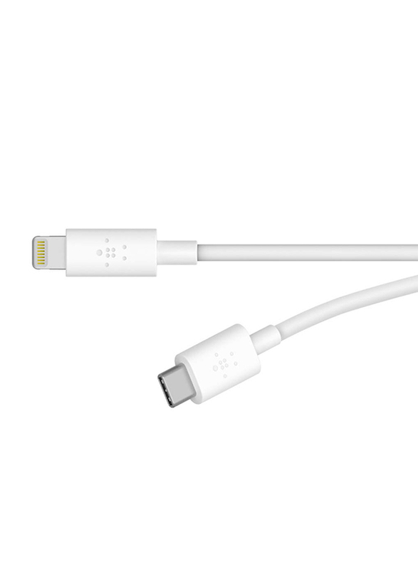 Belkin 1.2-Meter Boost Charge Lightning Cable, USB Type C Male to Lightning for iOS Devices, White