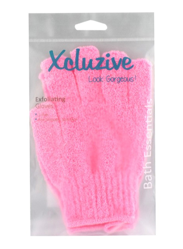 Xcluzive Exfoliating Gloves (Pair), Pink, 1 Piece