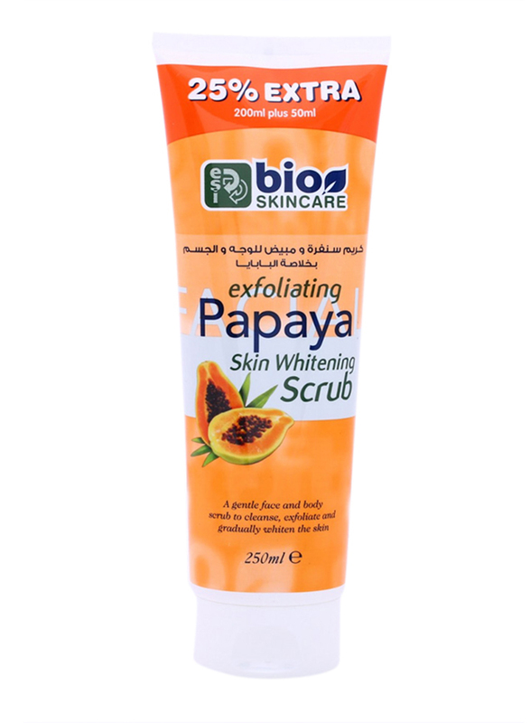 Bio Skincare Papaya Exfoliating Skin Whitening Scrub, 250ml