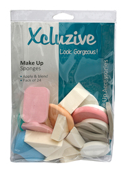 Xcluzive 24 Pieces Makeup Sponges Assorted, White/Pink