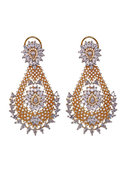 Glam Jewels The Droplets Dangle Earrings for Women, Gold