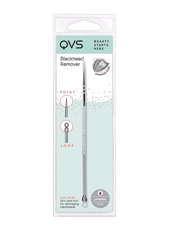 QVS Stainless Steel Blackhead Remover for Women, Silver