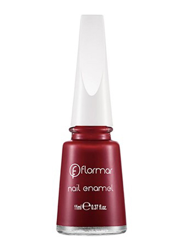 Flormar Nail Enamel, 11ml, 228 Bordeaux Red-Bright Color, Red