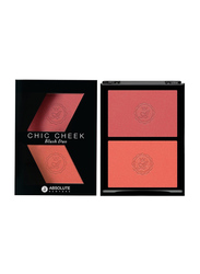 Absolute New York Chic Cheek Duo Blush, 8gm, Pure Pink/Papaya Matte, Pink/Orange
