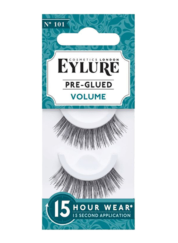 Eylure Pre Glued Volume False Eye Lashes, No. 101, Black