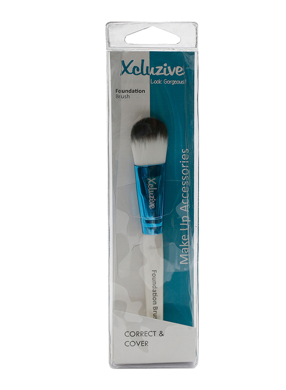 Xcluzive Correct & Cover Foundation Face Brush, Blue/White
