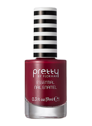 Pretty By Flormar Essential Nail Enamel, 9ml, 015 Crimson, Red