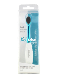 Xcluzive Oval Make-up Face Brush, Size 5, Blue/White