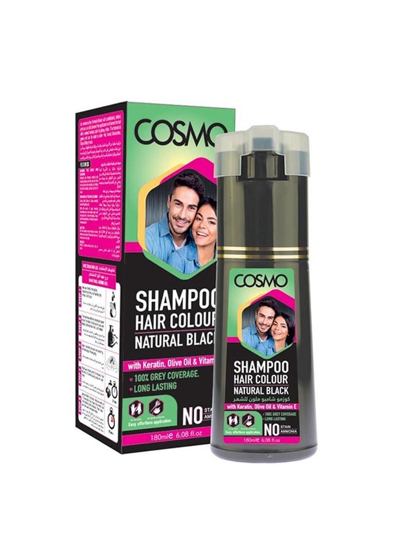 

Cosmo Hair Colour Shampoo, 180ml, Natural Black