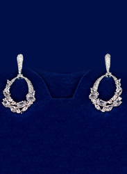 Glam Jewels Love Affair Dangle Earrings for Women, Silver