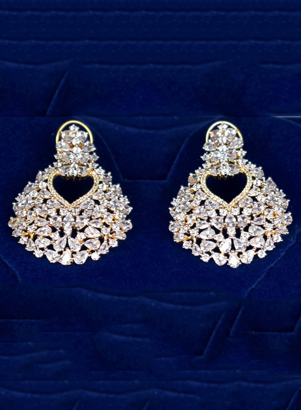 Glam Jewels Diva's Dream Dangle Earrings for Women, Gold