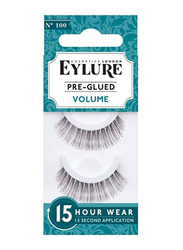Eylure Pre Glued Volume False Eye Lashes, No. 100, Black