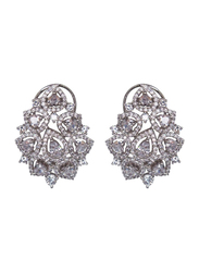 Glam Jewels The Jasmine Studs Earrings for Women, Silver