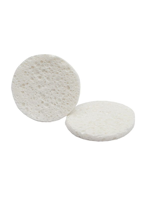 Xcluzive 2 Pieces Cellulose Sponges Round, White