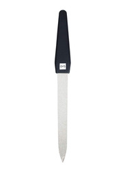 QVS Sapphire Dual Sided Coarse & Fine Nail File, Large, Silver/Black