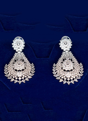 Glam Jewels The Droplets Dangle Earrings for Women, Silver