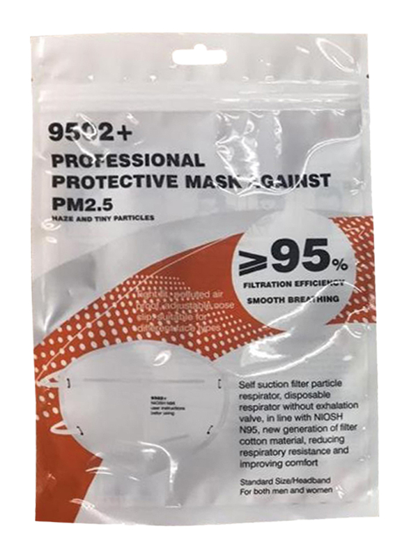 Multiplex Model 9502+ Professional Protective N95 Mask, 2-Pieces