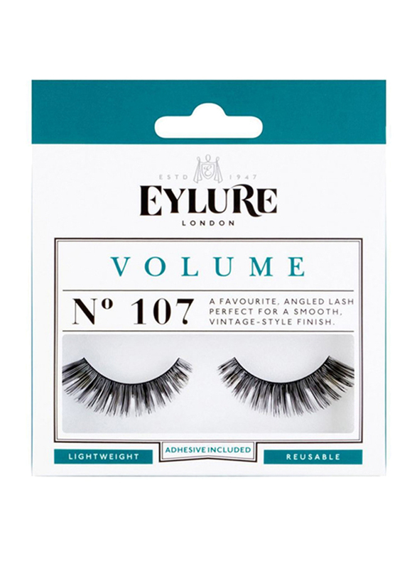 Eylure Volume Glamour Strip False Eye Lashes, No 107, Black