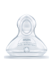 Nuk First Choice Plus Silcone Teat, 6-18 Months, Large, 2 Piece, Clear