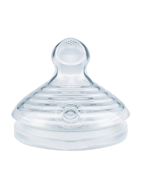 Nuk Nature Sense Silicone Teat, 6-18 Months, Large 9 Holes, 2 Piece, Clear